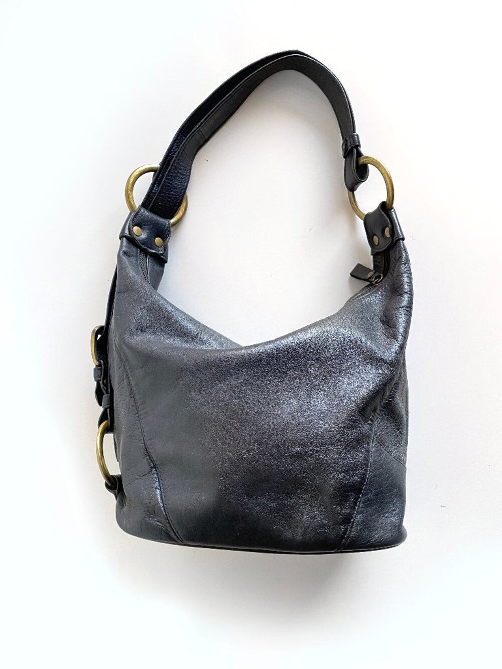 Vintage BC Black Convertible Leather Hobo Bag Shoulder, Backpack  Boho